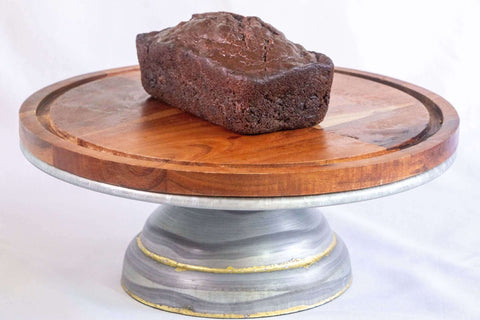 Mini loaf on bread stand Cocoa Cayenne Banana Bread